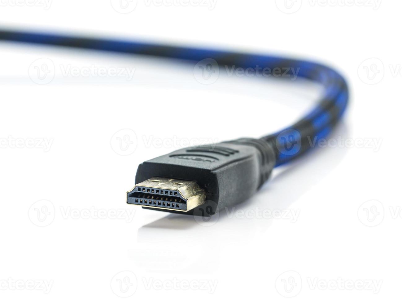 cable hdmi sobre un fondo blanco foto