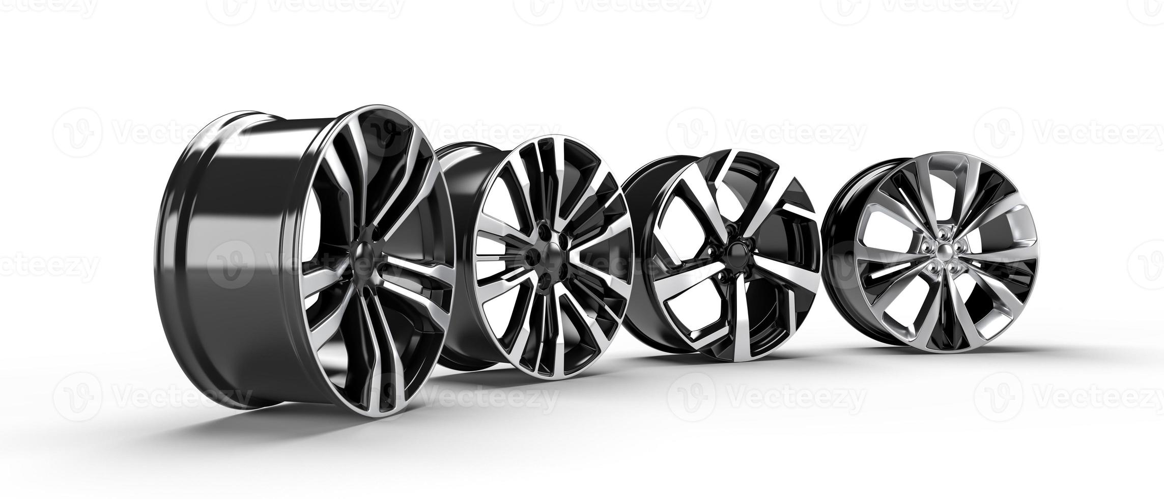 four car disc on a white background. 3D rendering illustration. photo