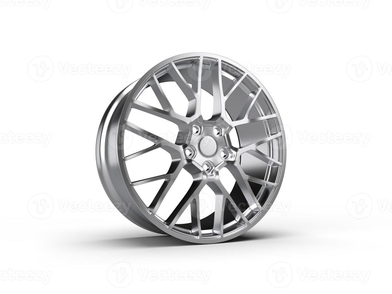 forged car rim isolated on white background. 3D rendering illustration. photo