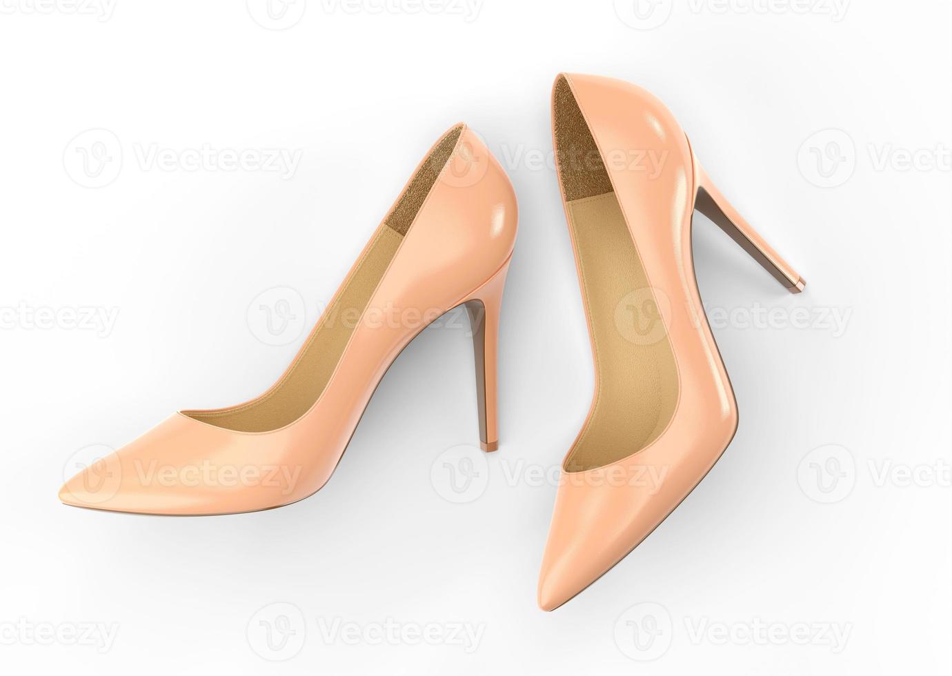 Zapatos de mujer negros con suela roja. ilustración de renderizado 3d.
