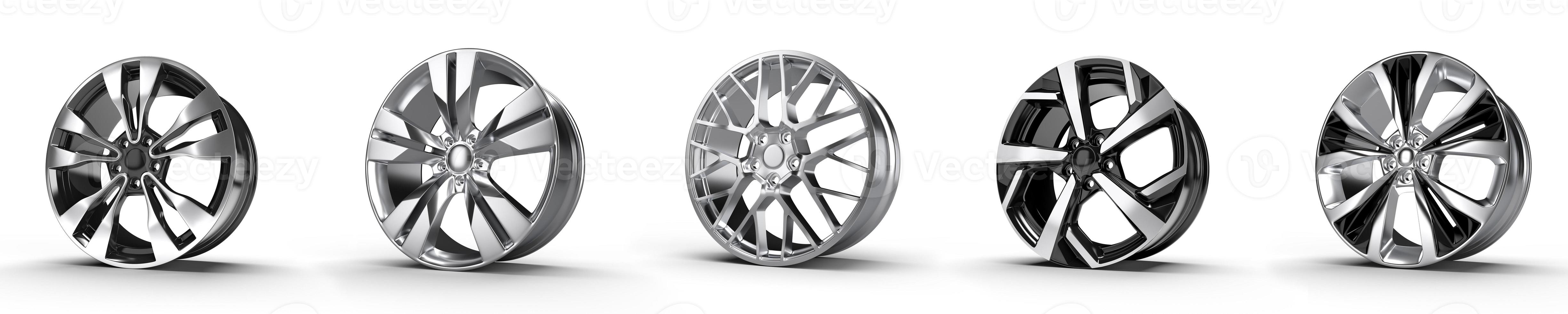 five car disc on a white background. 3D rendering illustration. photo