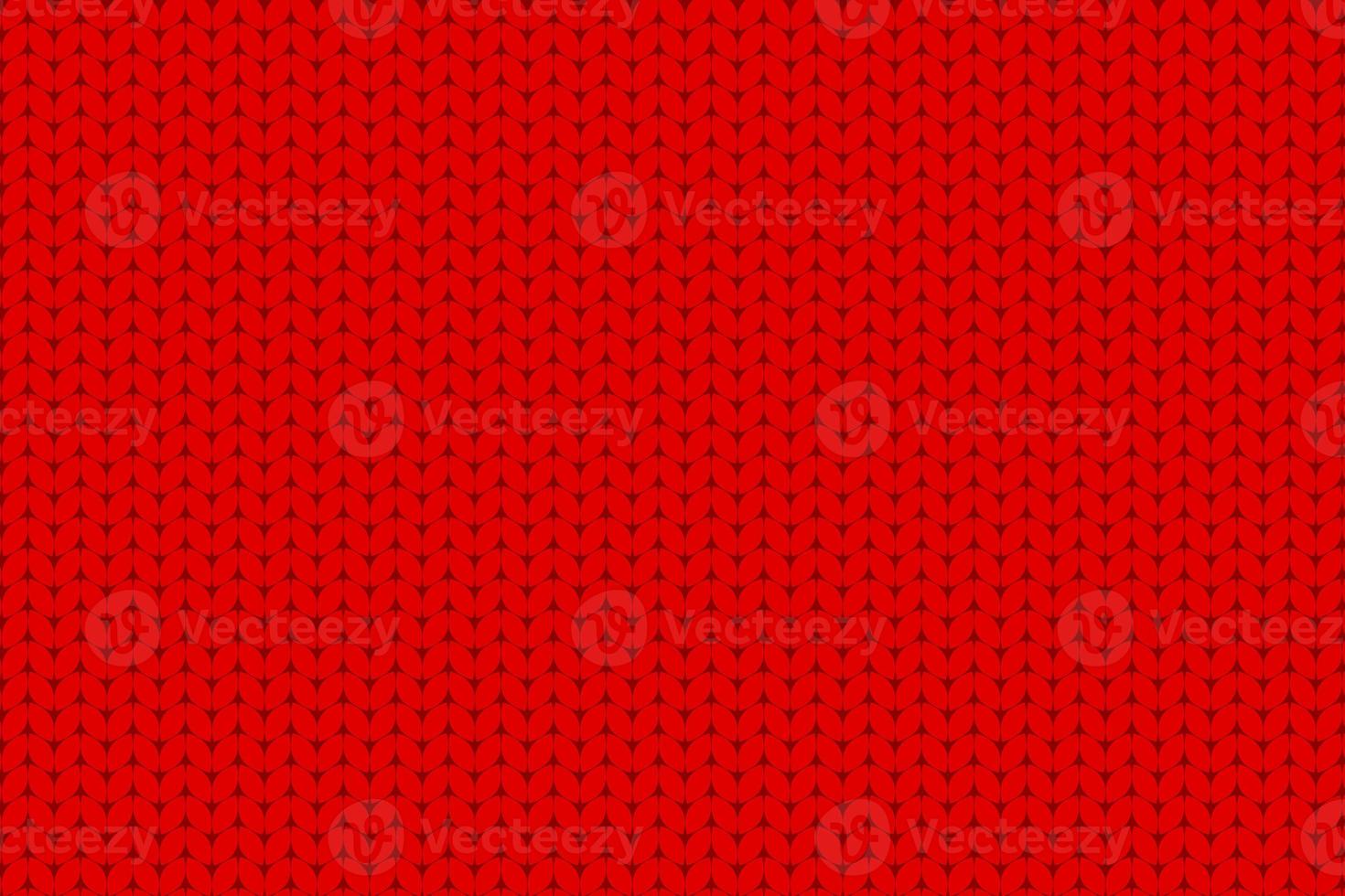 Knitting pattern. Knitted realistic seamless background of red color. photo