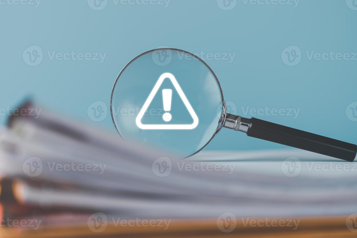 magnifying glass placed on document, check box list icon,Verification of procedures through documents concept of practice and policy Articles of Association Terms and Conditions photo