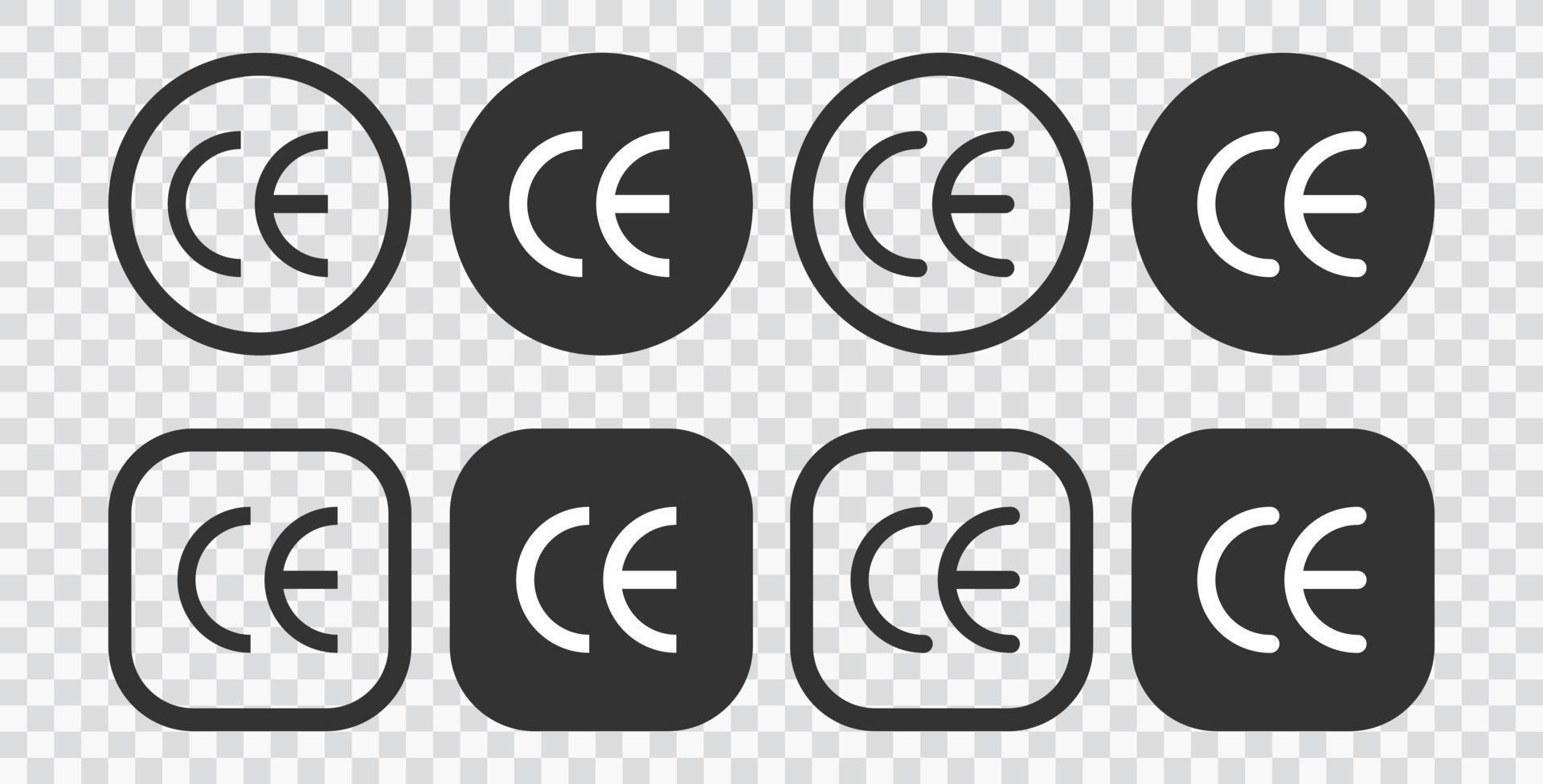 Set of CE mark symbol for conformite europeenne, clean label product, information vector illustration sign