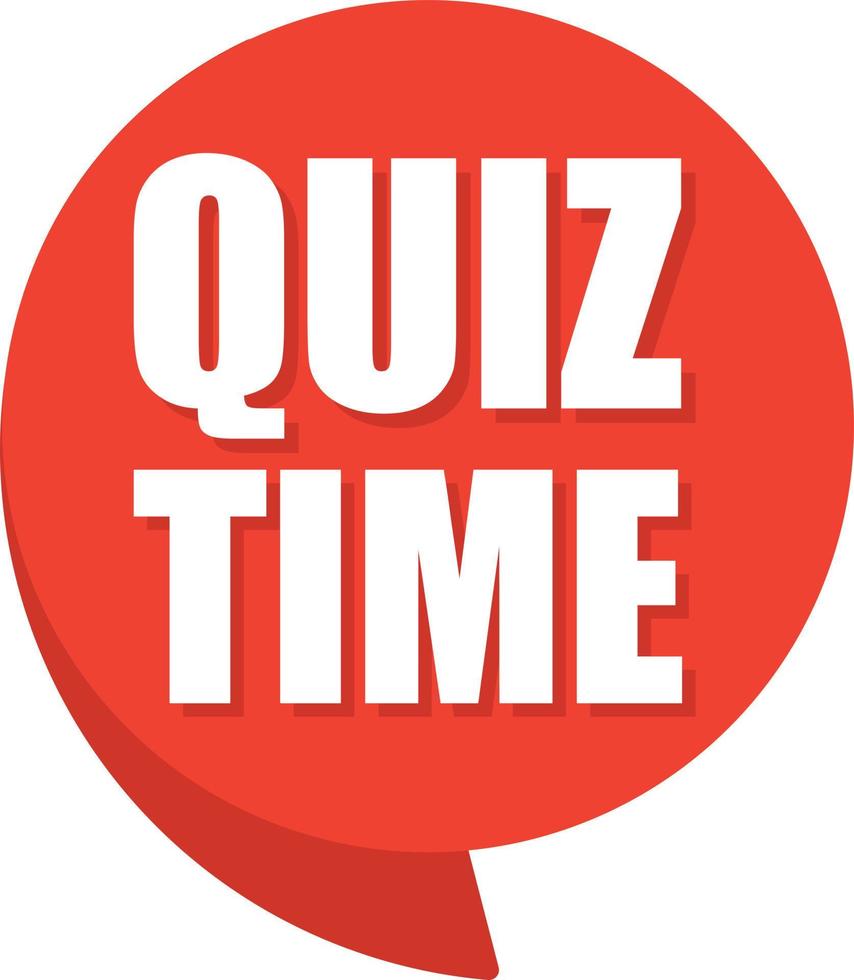 Quiz time comic speech bubble in pop art style. Comic speech. Dialog window. Yellow banner for sale. vector