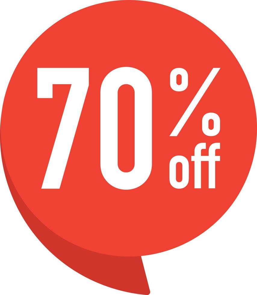 70 percent off. Colorful red speech bubble with quote. Blog management, blogging and writing for website. Concept poster for social networks, advertising, banner vector