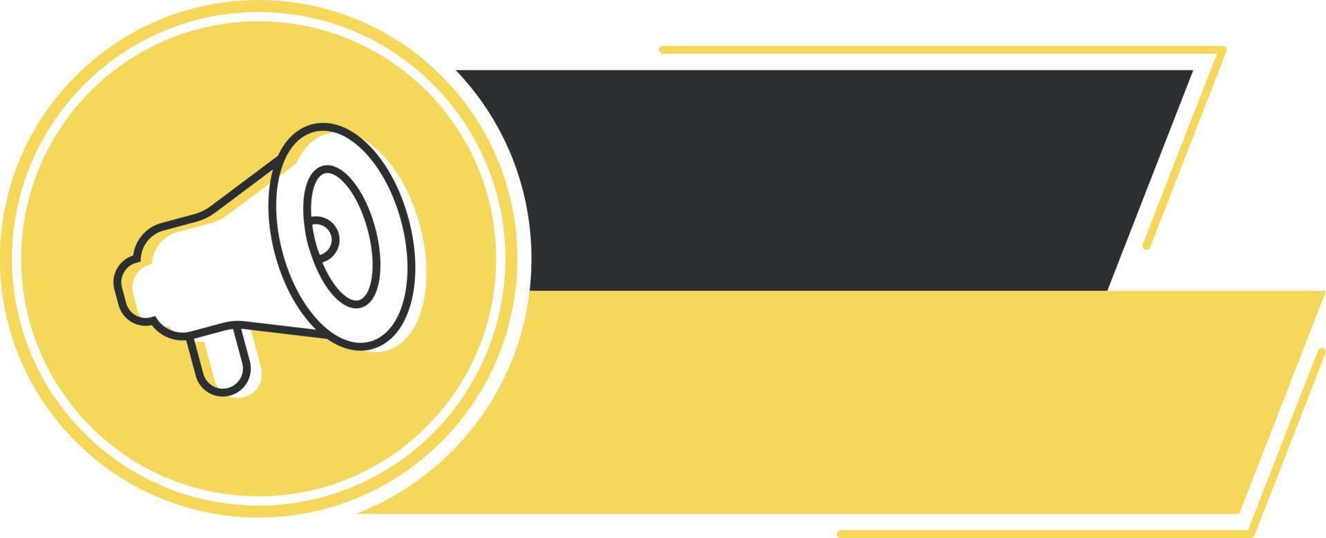 Megaphone and colorful yellow speech bubble with quote. Blog management, blogging and writing for website. Concept poster for social networks, advertising, banner vector