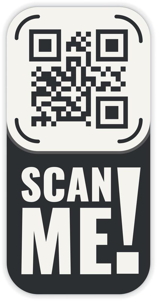 QR code scan me in speech bubble, scan me concept, icon. vector