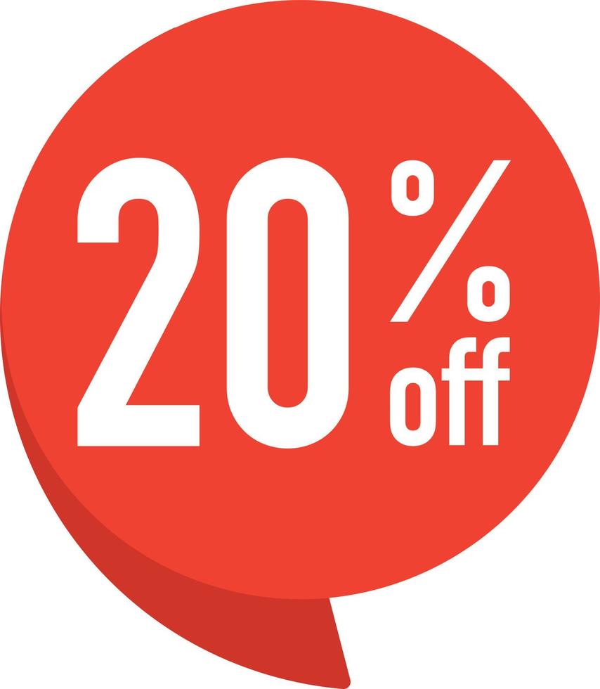 20 percent off. Colorful red speech bubble with quote. Blog management, blogging and writing for website. Concept poster for social networks, advertising, banner vector