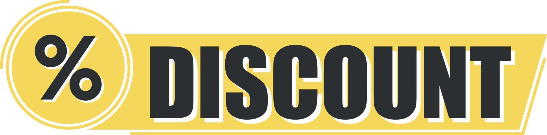 Discount on yellow background. Promo banner. Web design. vector