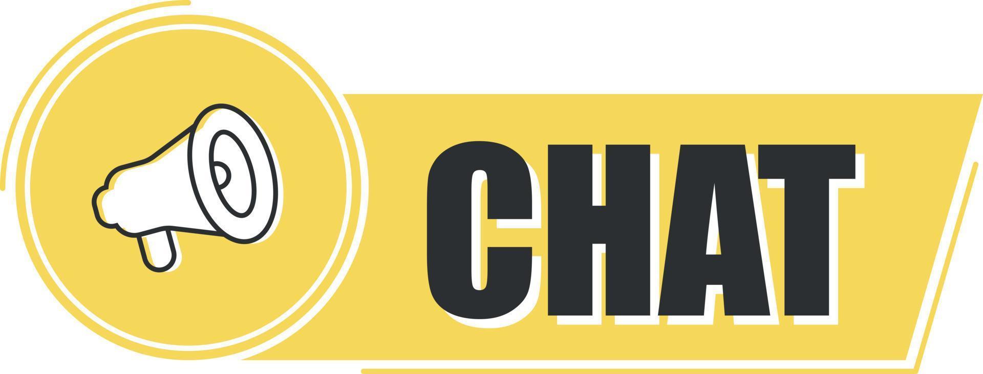 Megaphone chat with on yellow background. Megaphone banner. Web design. vector