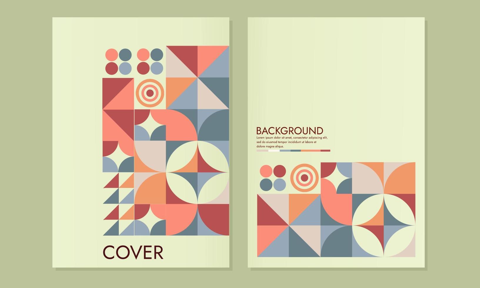 abstract bauhaus geometric style cover for art template design, cover,front page, mockup, brochure, theme, style, banner, booklet, print, flyer, book, blank, card, A4 vector