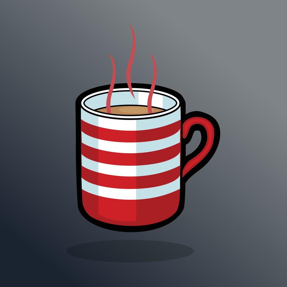 hot coffe with mug vector pro