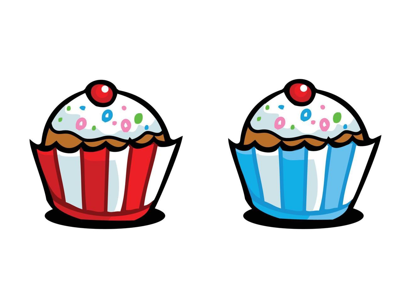 cupcake vector illustrations