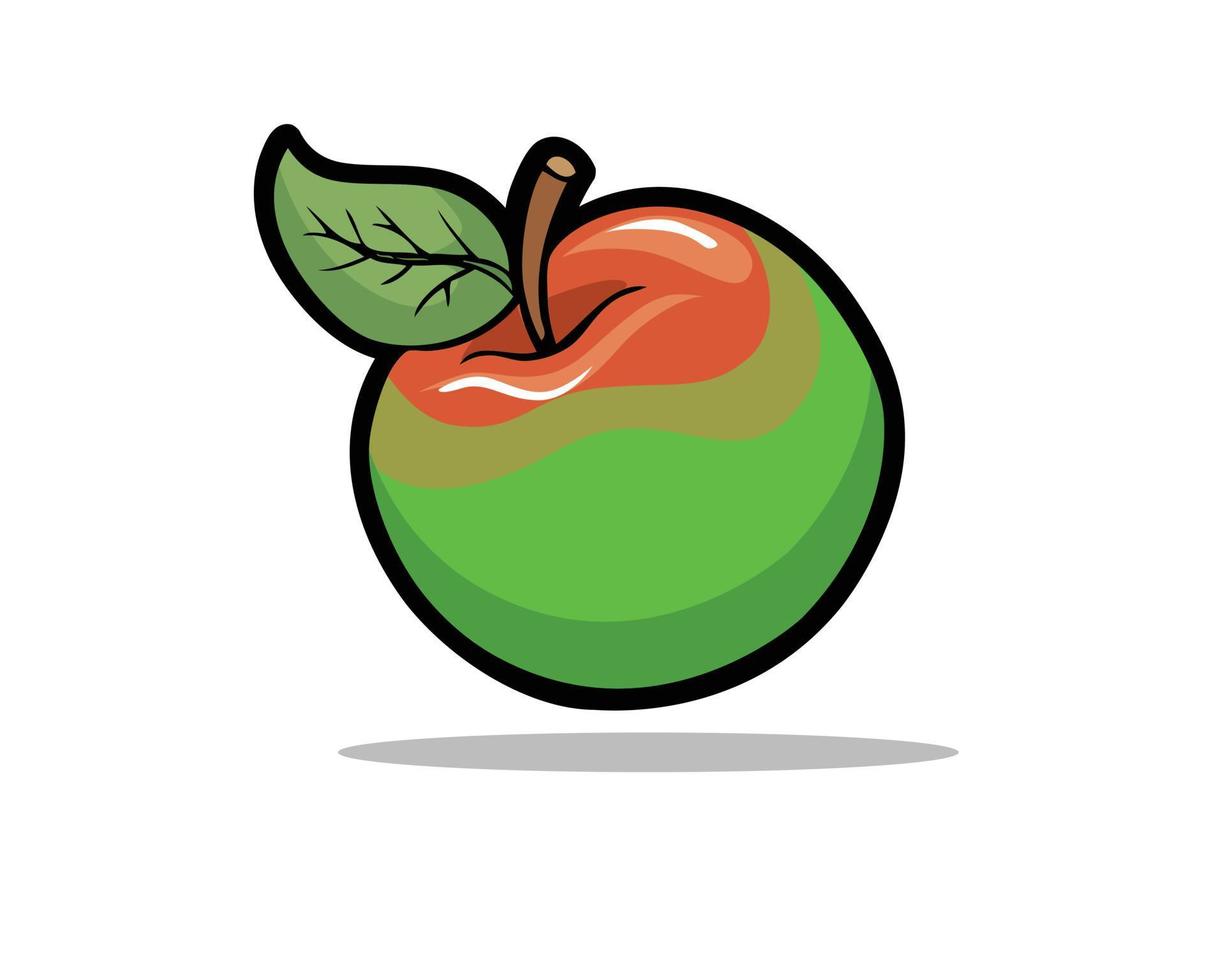 manzana fruta dibujos animados vector pro aislado