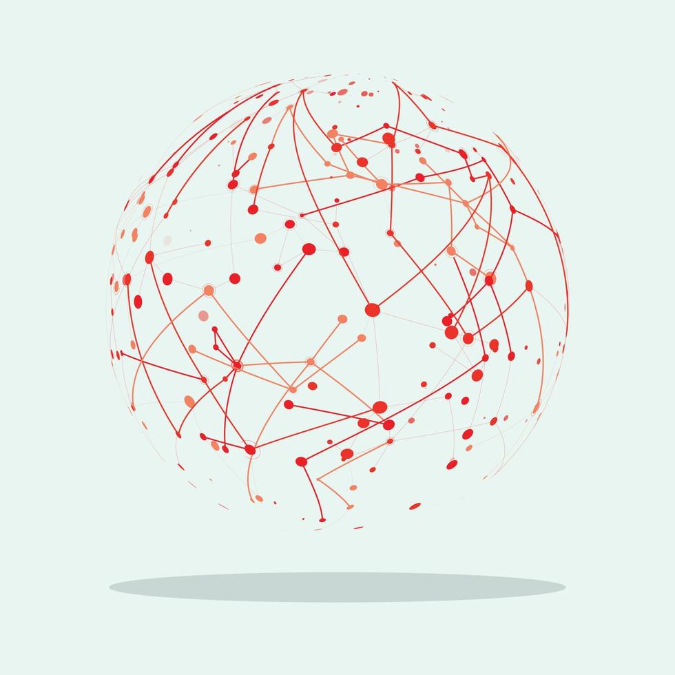 conexión de red global con punto de mapa mundial vector