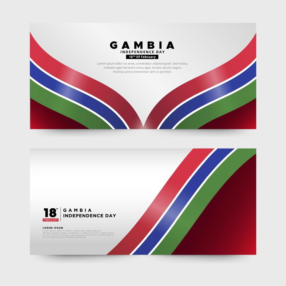 banner moderno de diseño del día de la independencia de gambia. 25 de febrero día de la independencia de gambia. vector