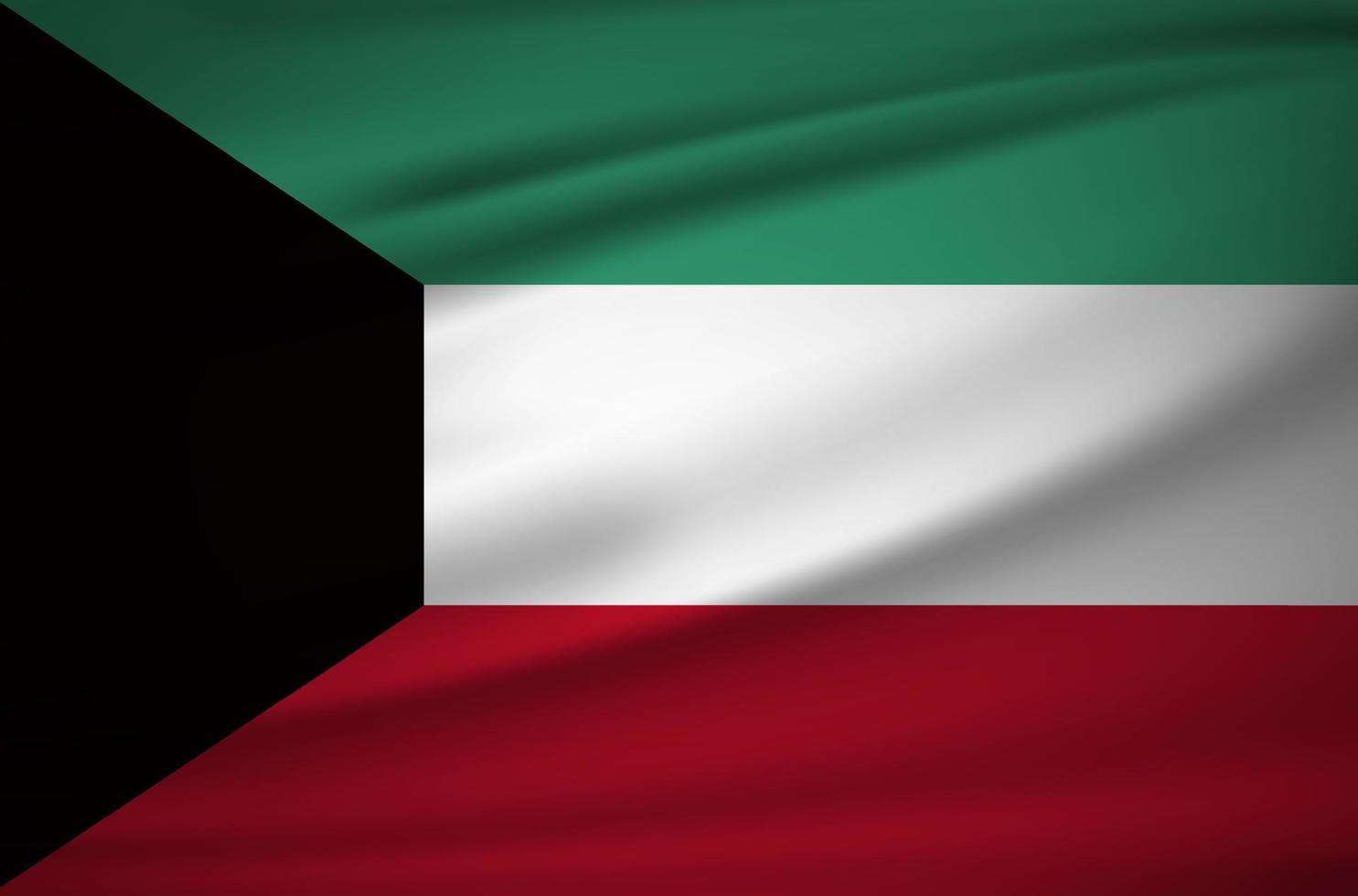 vector de fondo de diseño de bandera de kuwait realista. diseño del día de la independencia de kuwait