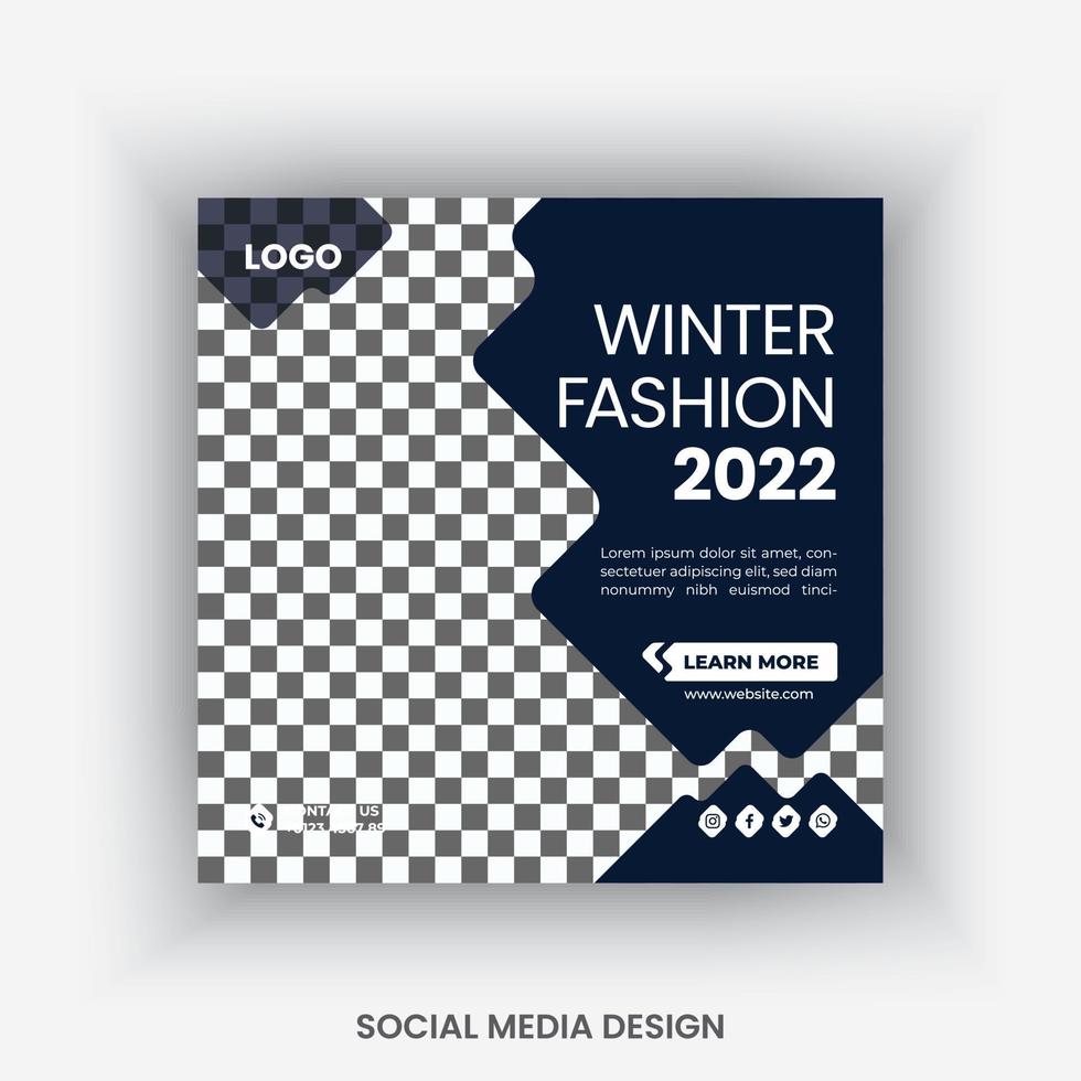 Fashion social media post design template vector