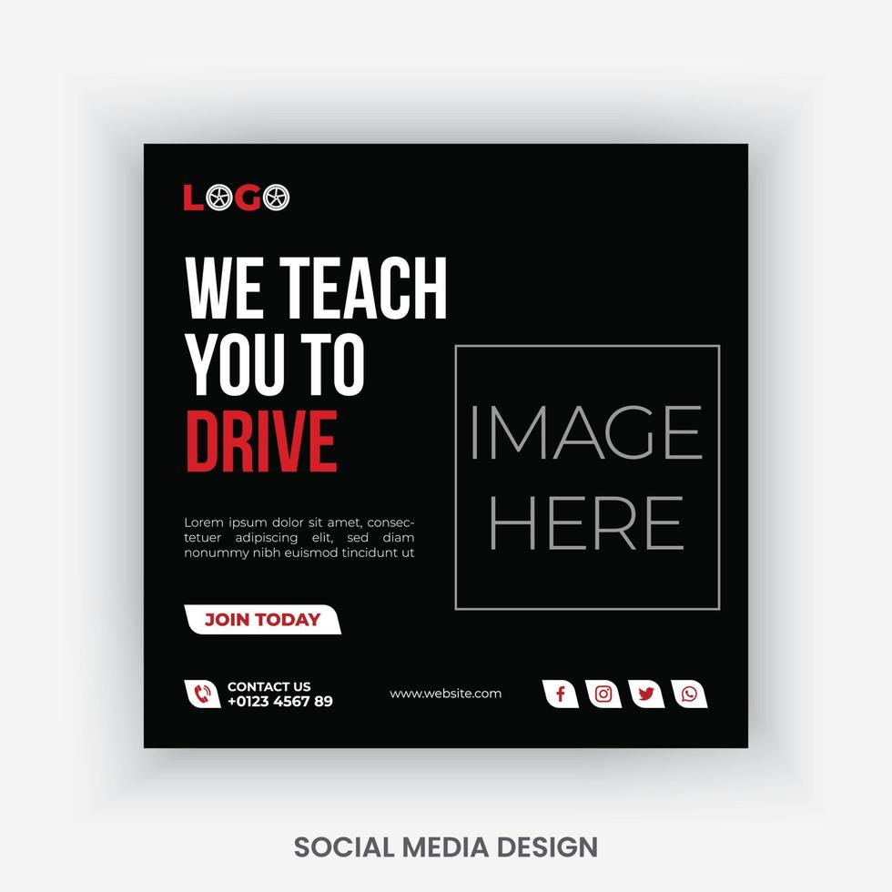 Auto mobile social media post template design vector