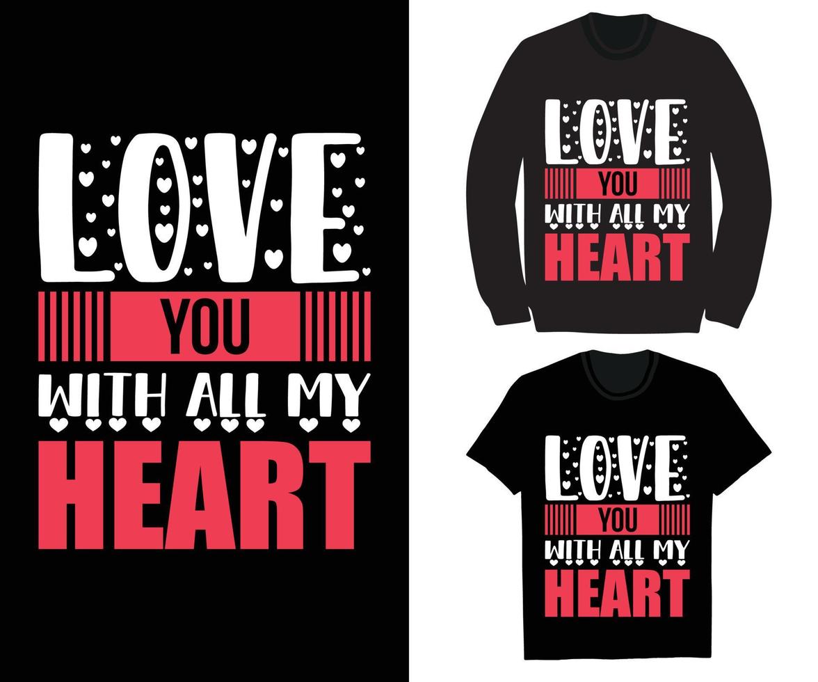 Love you with all my heart vector