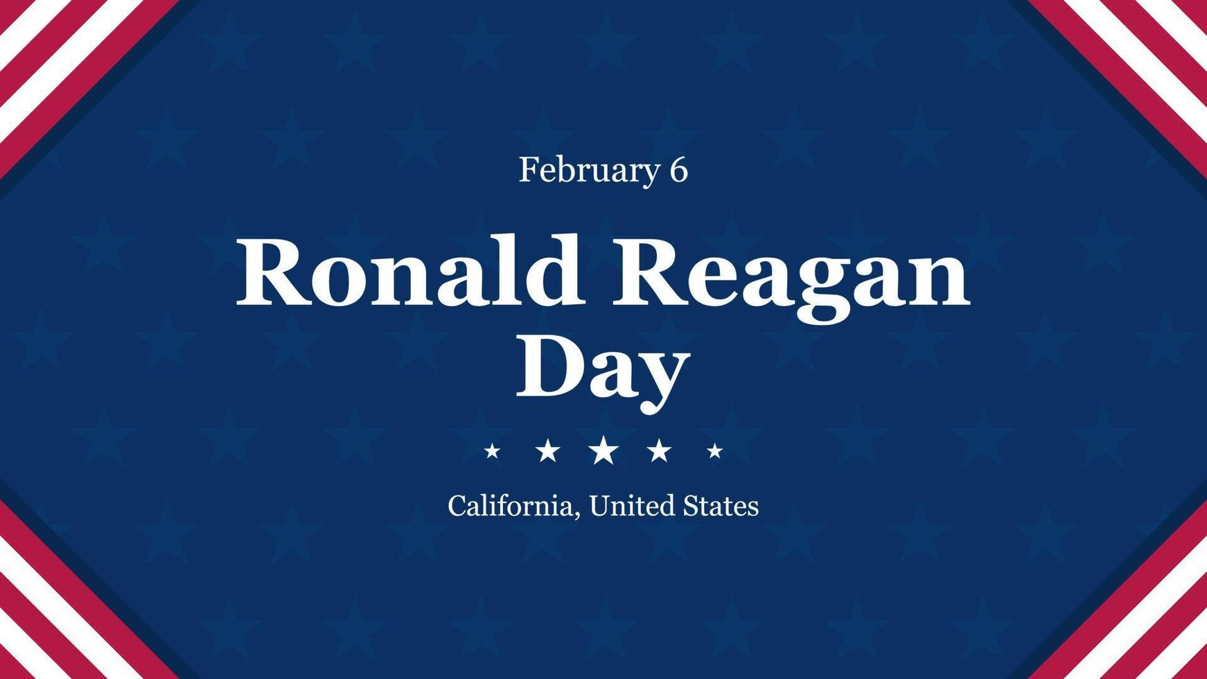 día de ronald reagan, estilo plano de vector de fondo de california estados unidos. adecuado para póster, portada, web, banner de redes sociales.