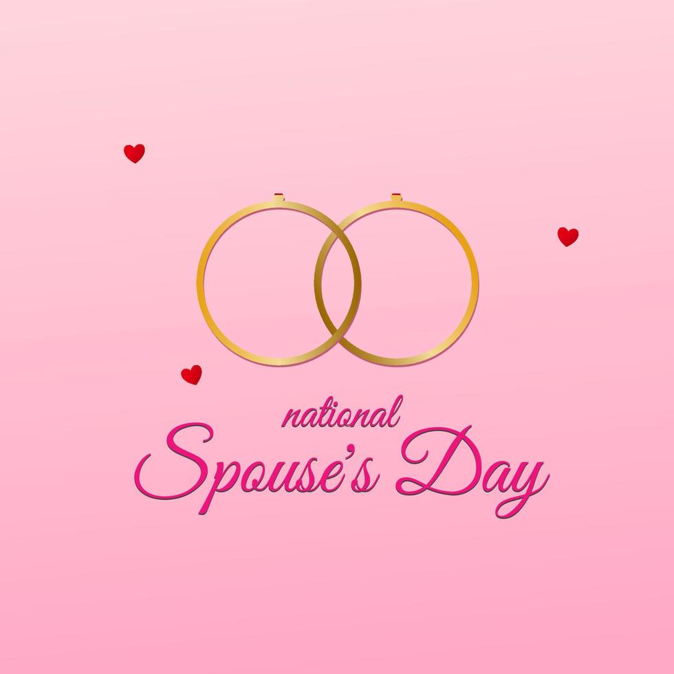 Happy spouse's day celebration square background vector flat style. Suitable for poster, cover, web, social media banner.