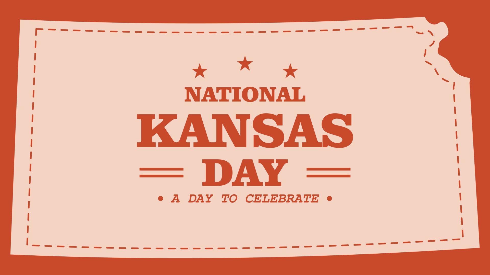 National Kansas Day celebration copy space background vector flat style
