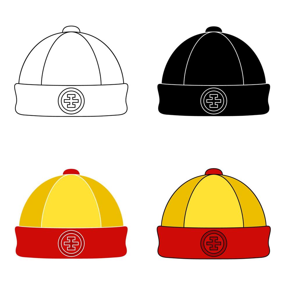 Chinese Hat in flat style isolated vector