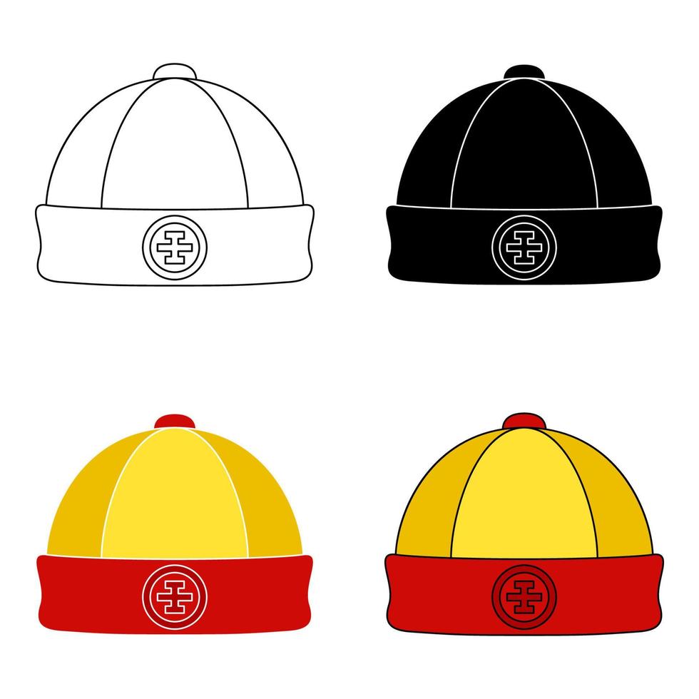 Chinese Hat in flat style isolated vector