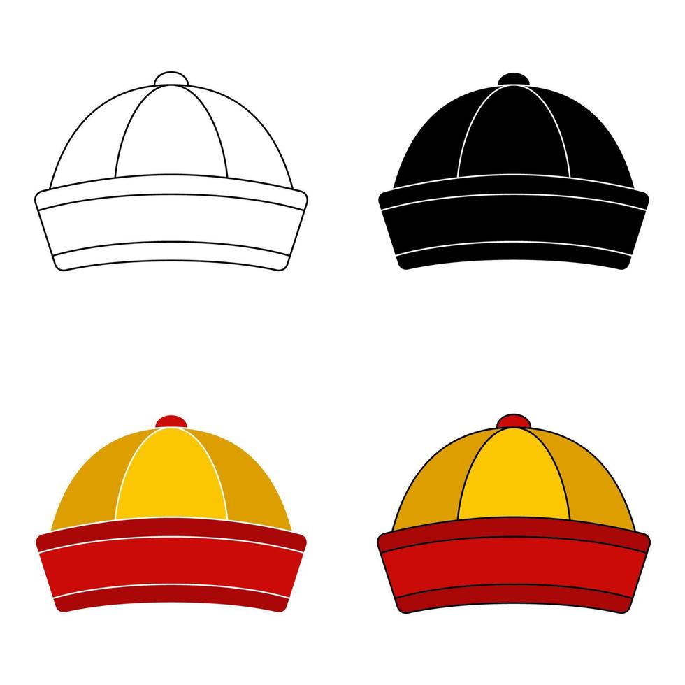 Chinese Hat in flat style isolated vector