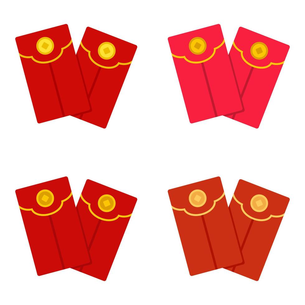 Red Envelope in flat style isolated vector