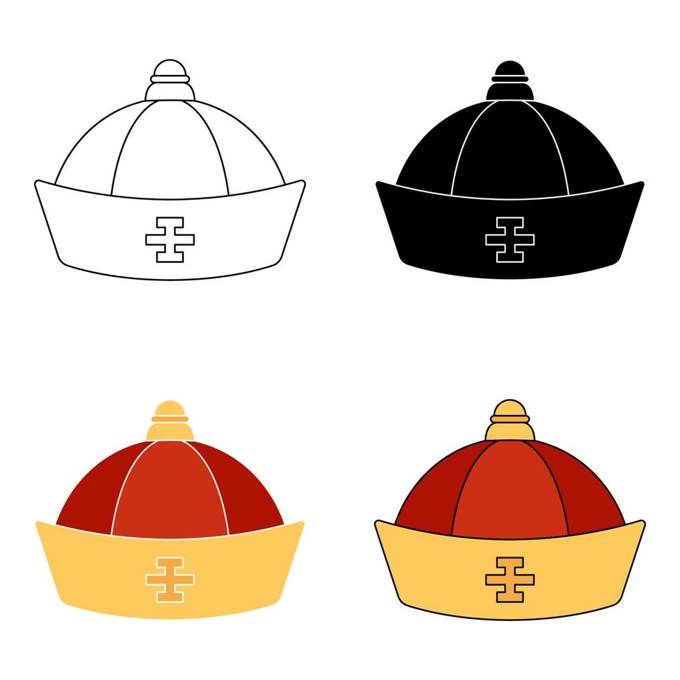 Chinese Hat in flat style isolated 16406063 Vector Art at Vecteezy