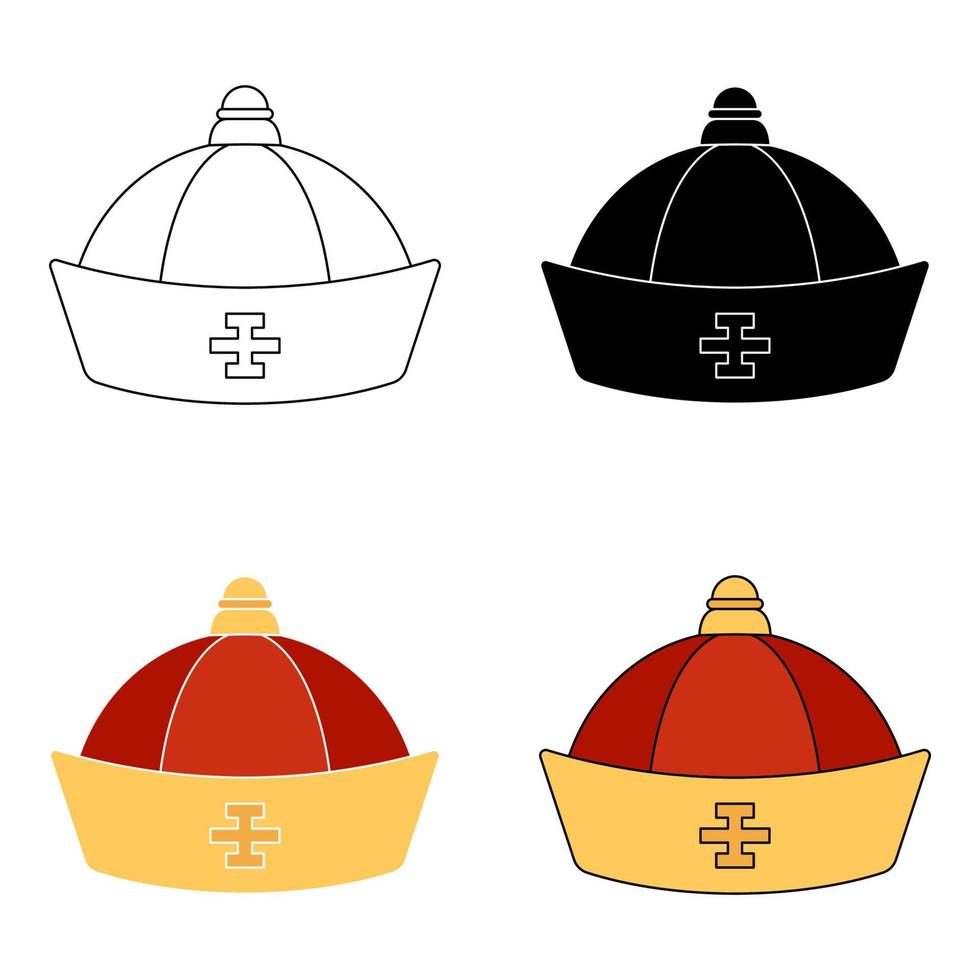 Chinese Hat in flat style isolated vector