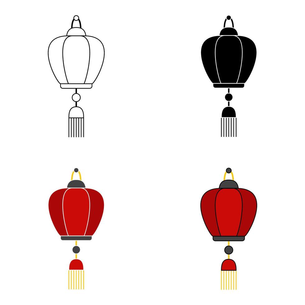 Chinese Lantern in flat style isolated vector