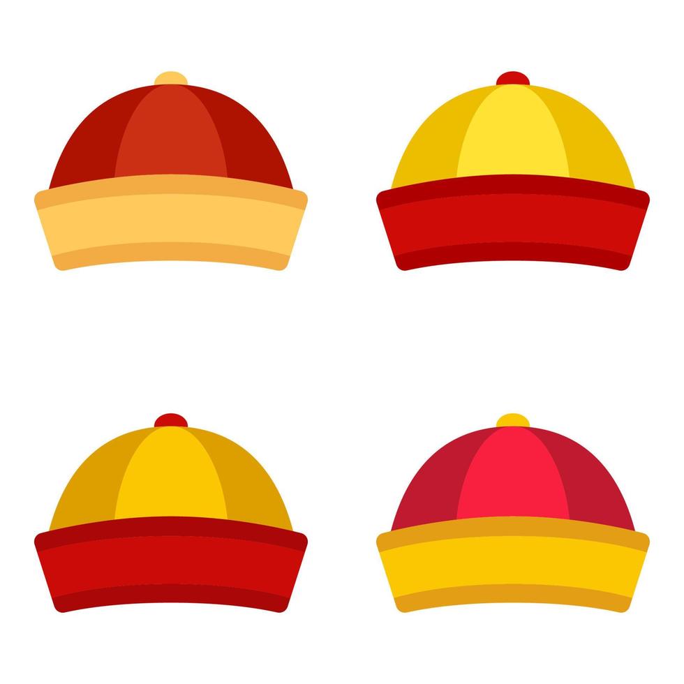 Chinese Hat in flat style isolated vector