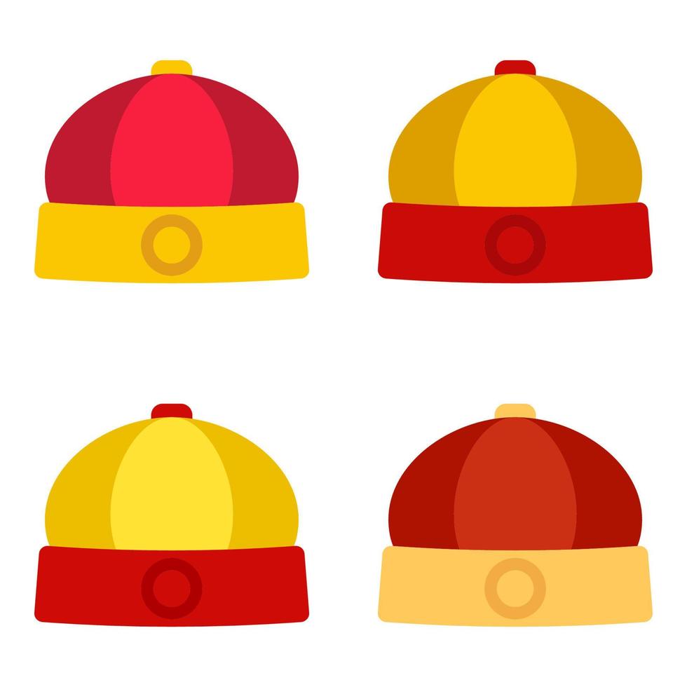Chinese Hat in flat style isolated vector