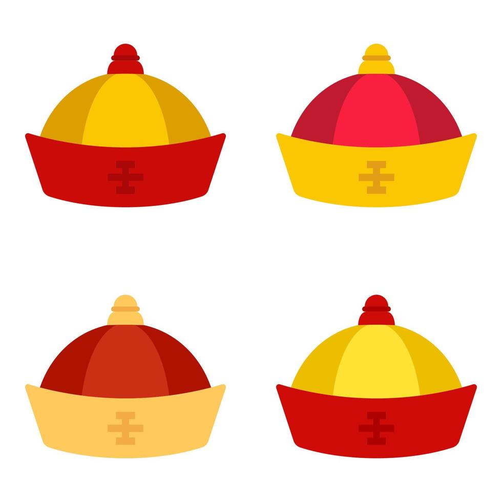 Chinese Hat in flat style isolated vector