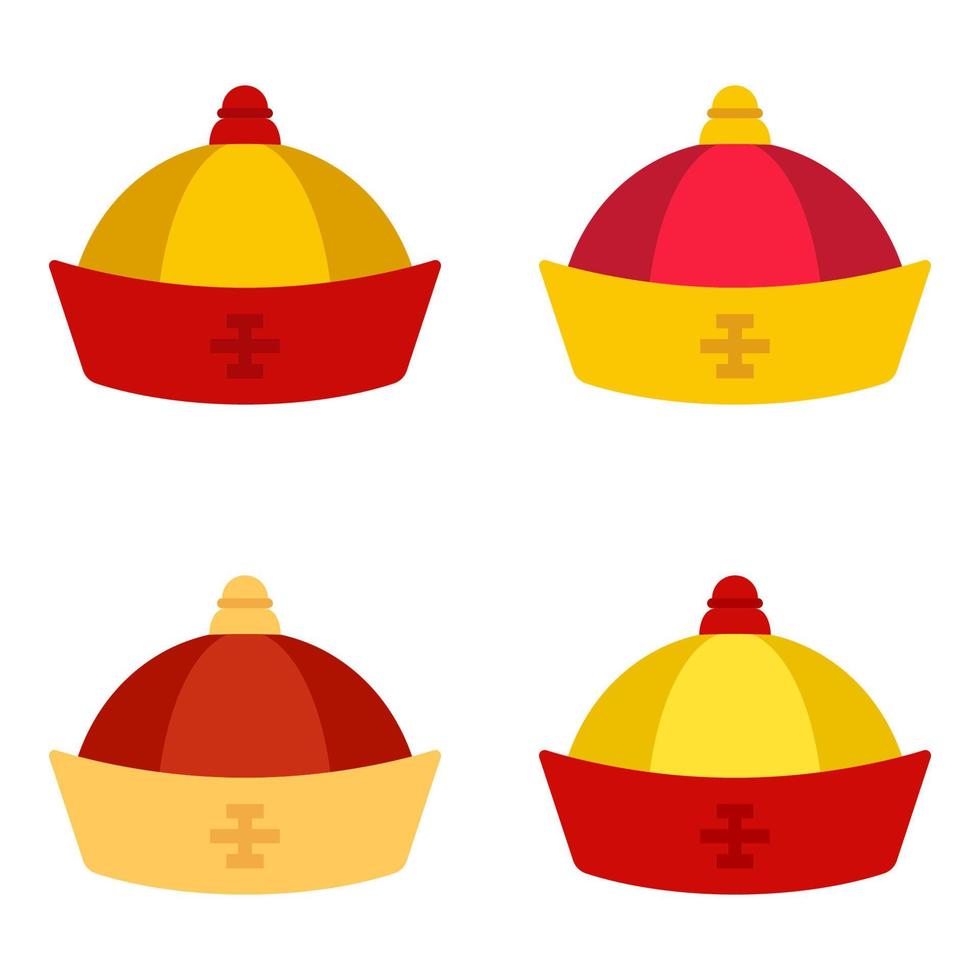 Chinese Hat in flat style isolated vector