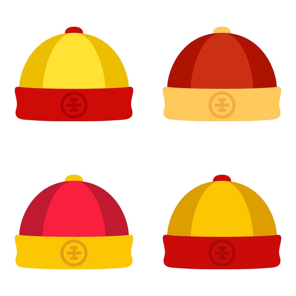 Chinese Hat in flat style isolated vector