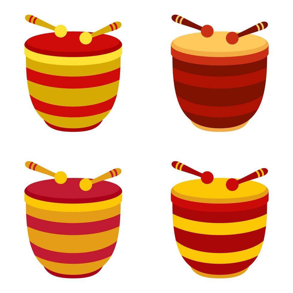 Chinese Drum in flat style isolated vector