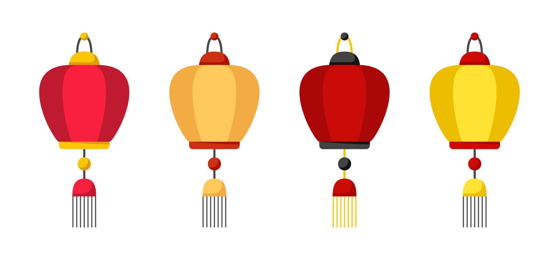 Chinese Lantern in flat style isolated vector