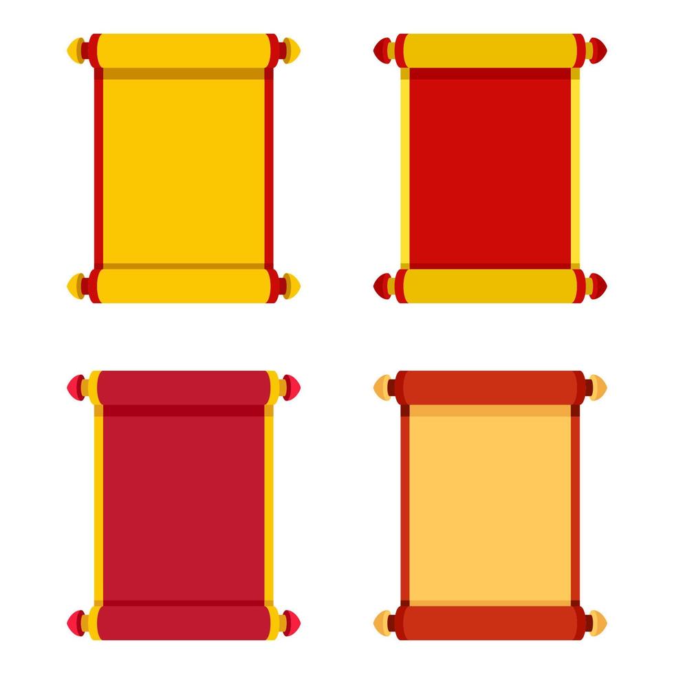 Chinese Scroll in flat style isolated vector