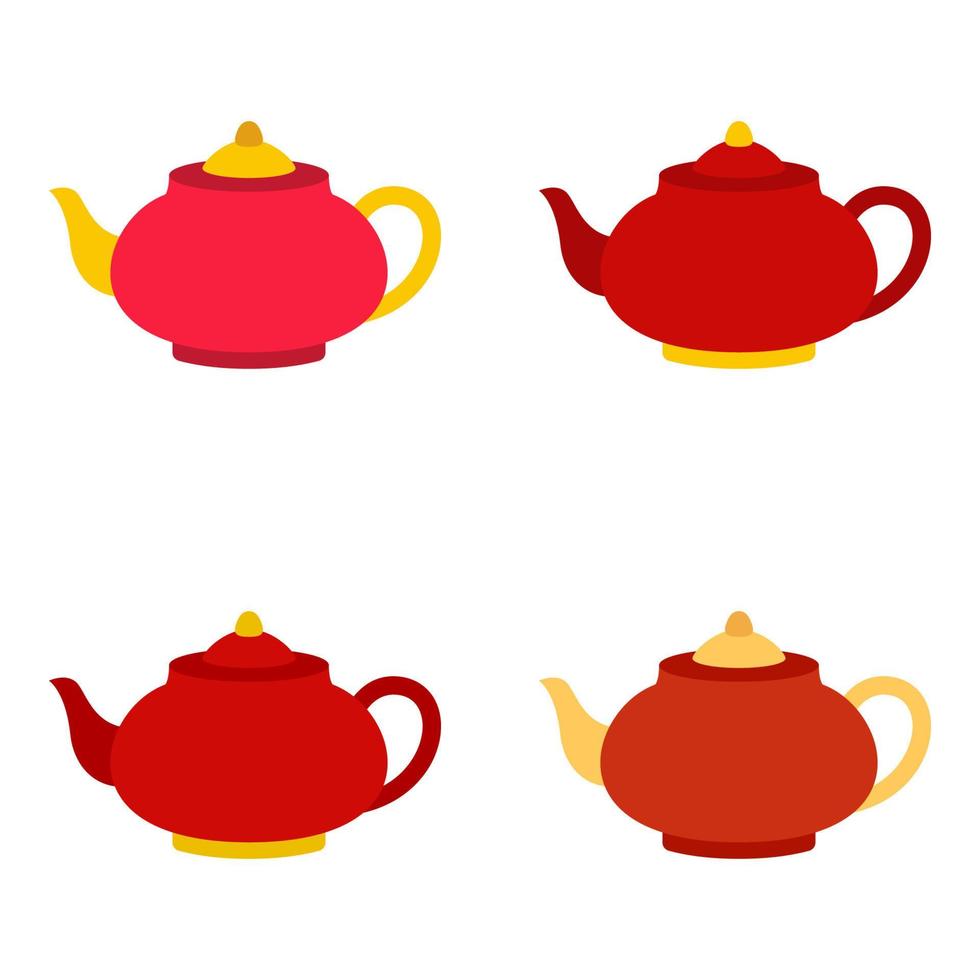 Teapot in flat style isolated vector