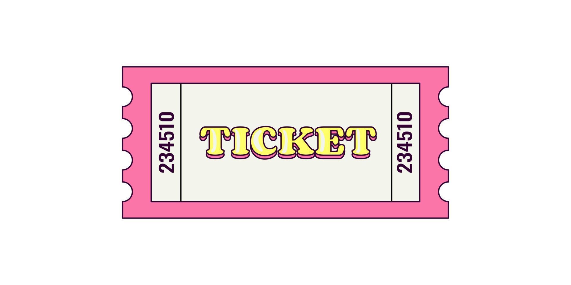 Entrance Tickets for One Person in a Retro Groove Style vector