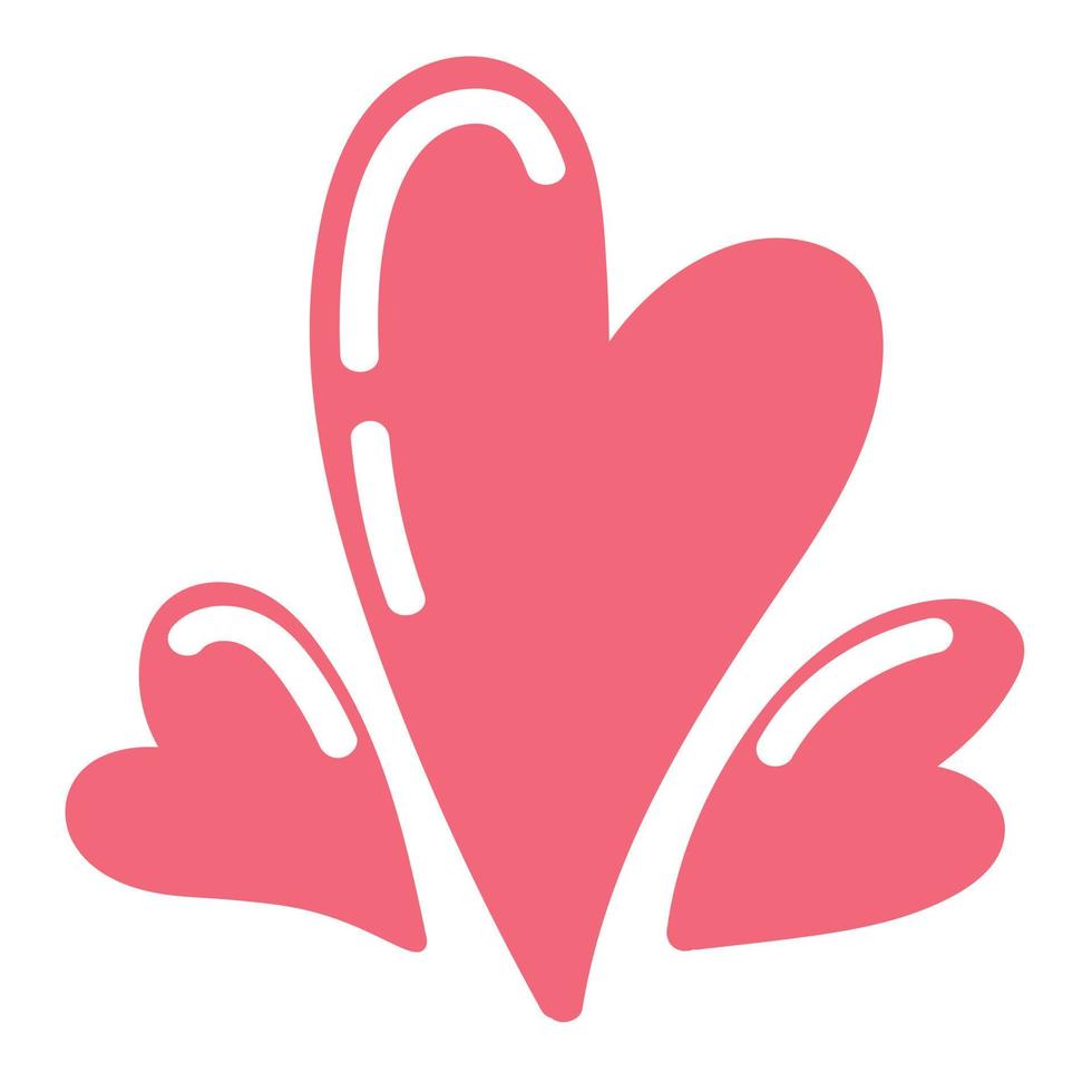 Doodle clipart cute heart for decoration vector