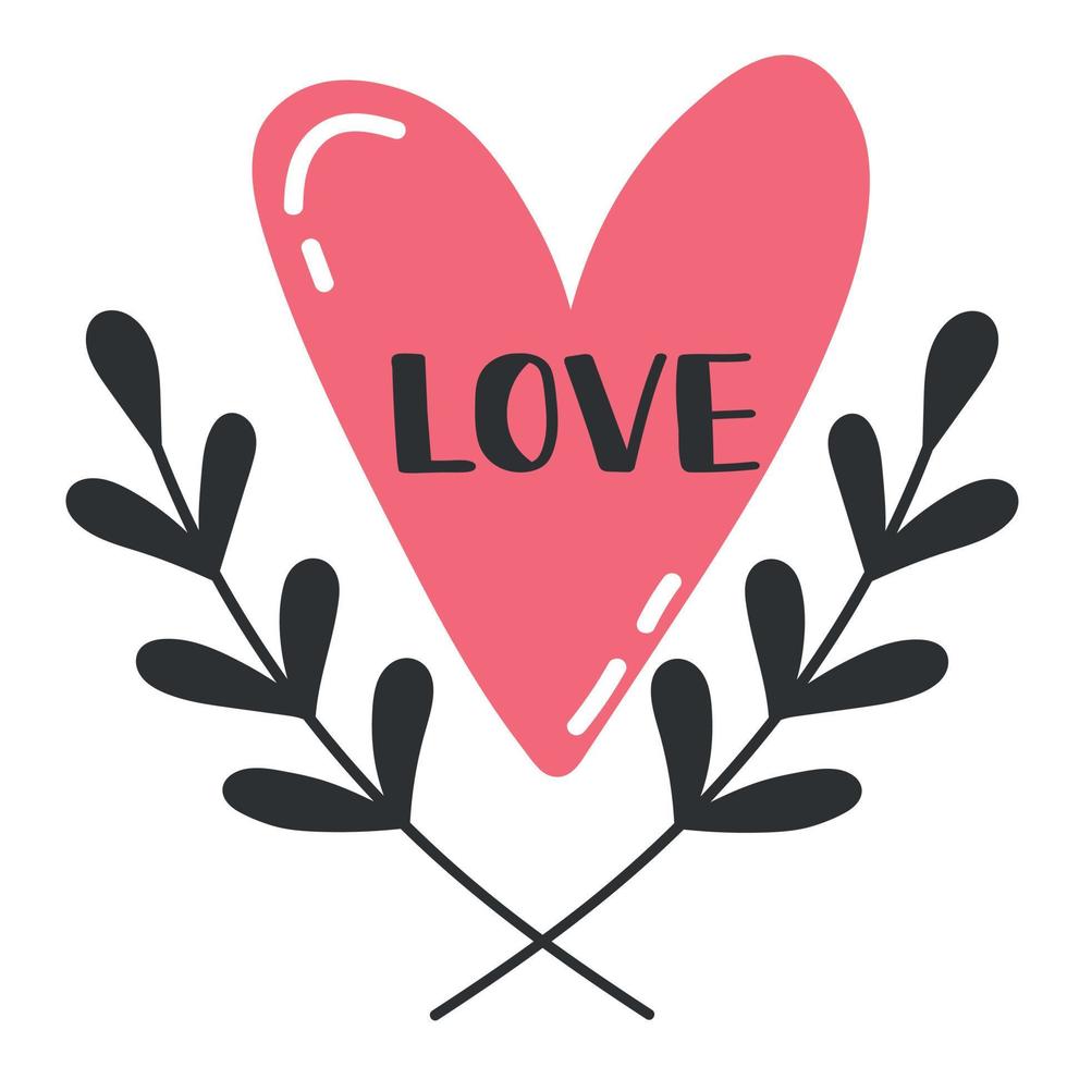 Doodle clipart cute heart for decoration vector