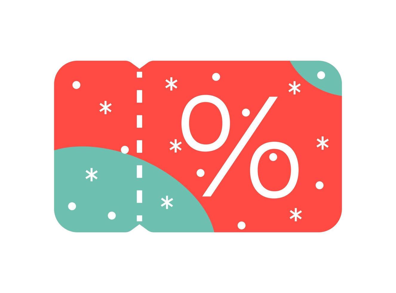 Discount voucher mockup with snow in the background vector