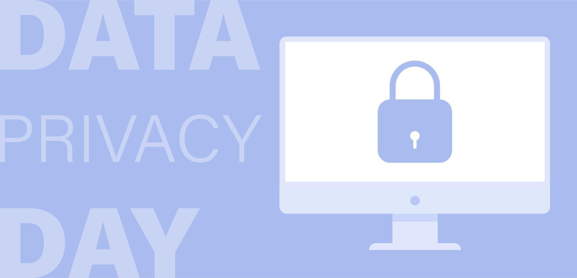 Data Privacy Day. Template for background, banner, card, poster with text inscription. January 28 vector