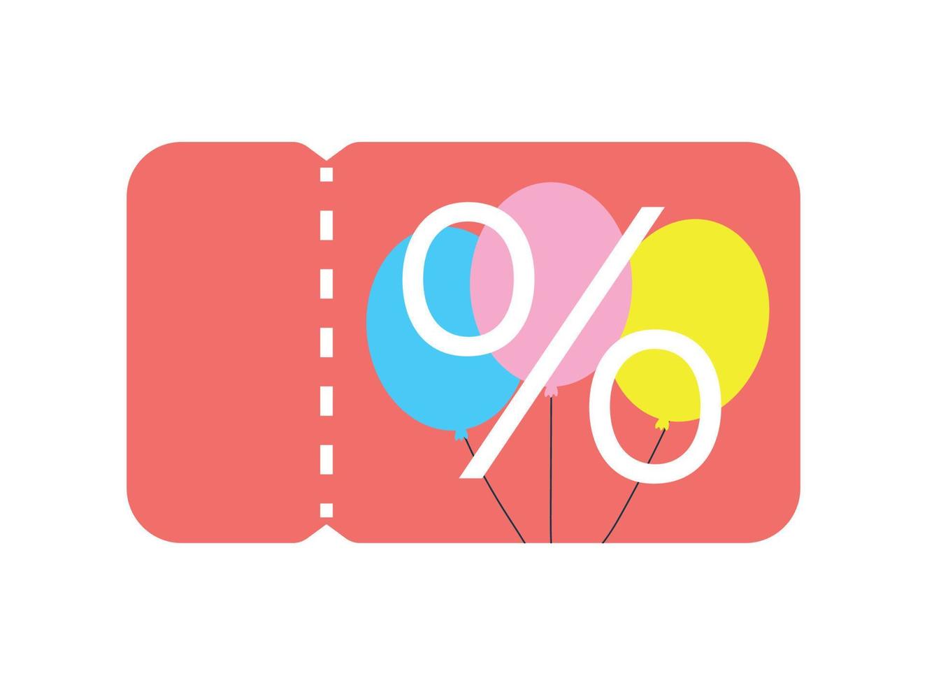 Holiday voucher mockup with colorful balloons on the background vector